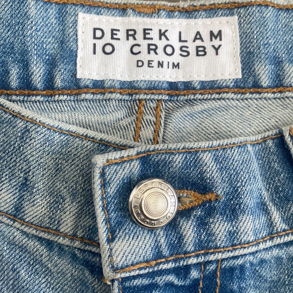 Derek Lam 10 Crosby Womens Mila Distressed Mid Rise Girlfriend Jeans Size 27